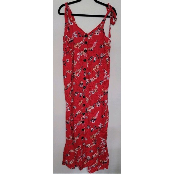 ISABEL MATERNITY RED FLORAL PRINT SMOCKED MAXI DRESS -  SIZE XS - Picture 1 of 5